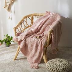 Вязаное одеяло с бахромой Shein