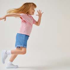 Футболка с пуговицами для девочек Shein