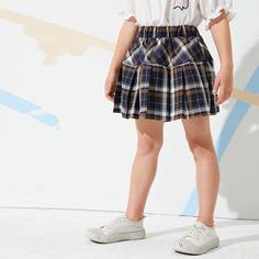 плиссированное в клетку Институтский Юбки для девочек Shein