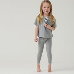 Однотонные леггинсы и футболка для девочек Shein