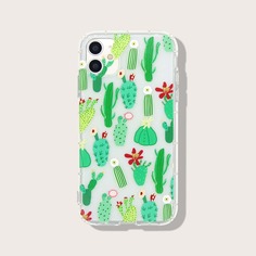Прозрачный чехол для телефона с узором кактуса Shein
