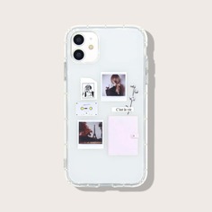 Прозрачный чехол для телефона со смешанным узором Shein