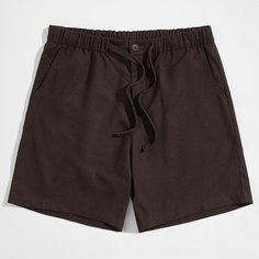 Мужские однотонные шорты на кулиске Shein