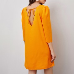 Платье с узлом сзади и фестончатым краем Shein