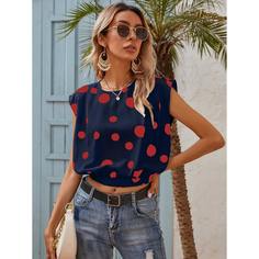 Короткая блузка в горошек Shein