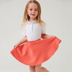 Однотонная юбка с элестичной талией для девочек Shein