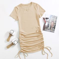 Облегающее трикотажное платье на кулиске Shein