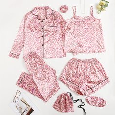 с карманами Принт Элегантный Комплект пижамы Shein