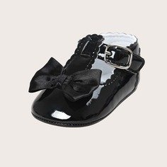Балетки с бантом из лакированной кожи для девочек Shein