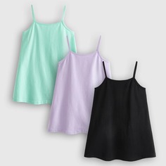 Однотонное платье на бретелях для девочек 3шт Shein