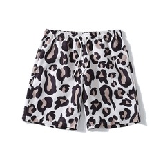 на кулиске Леопардовый Отпуск Мужские шорты Shein
