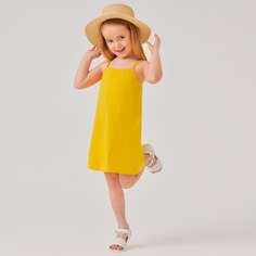 Однотонное платье на бретелях для девочек Shein