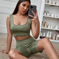 Майка и велошорты Shein