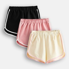 Шорты с контрастной отделкой для девочек 3шт Shein