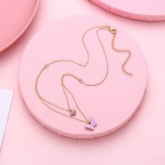 Многослойное ожерелье с бабочкой для девочек Shein
