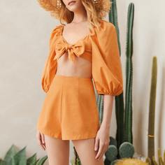 Однотонные широкие шорты Shein