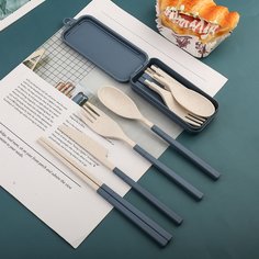 4шт складные столовые приборы и 1шт коробка Shein