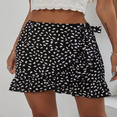 узел Принт Повседневный Юбки Shein