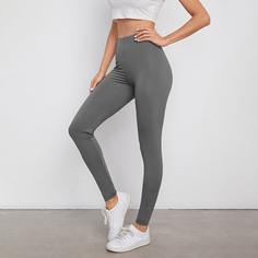 Одноцветный Спортивный Леггинсы Shein