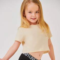 Короткая футболка для девочек Shein