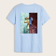 Мужская футболка с короткими рукавами и монограммой Shein