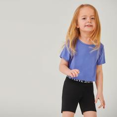 Однотонная футболка для девочек Shein