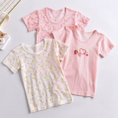Прозрачный Фрукты и овощи милый Футболки для маленьких девочек Shein