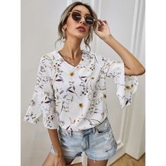 Растения Бохо Блузы Shein