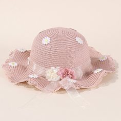 Соломенная шляпа с цветком для девочек Shein
