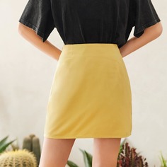 Однотонная юбка на молнии Shein