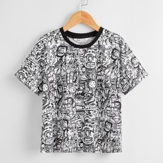 Топ с принтом для мальчиков Shein