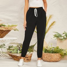 Брюки с карманом и узлом Shein