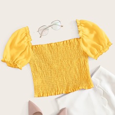 Шифоновый топ с пышным рукавом Shein