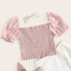 Шифоновый топ с пышным рукавом Shein