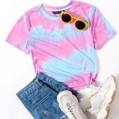 Разноцветная футболка Shein