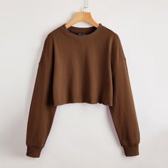 Однотонный короткий пуловер Shein