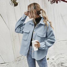 Асимметричное пальто с карманом Shein