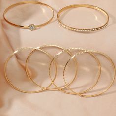 6шт браслет со стразами Shein