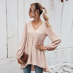 Асимметричный Одноцветный Повседневный Блузы Shein