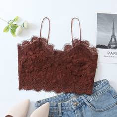 Модный кружевной топ на бретельках Shein