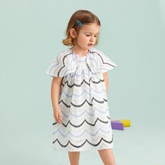 с вышивкой графический принт милый Платья для девочек Shein
