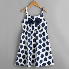 С бантм перед В горошек милый Платья для девочек Shein