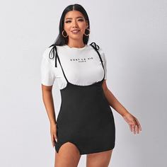 Асимметричный Одноцветный Повседневный Платья размер плюс Shein