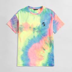 Мужская футболка с вышивкой и краской в виде дерева Shein