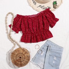 Блузка в горошек Shein