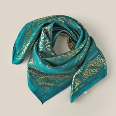 Шелковый шарф с жаккардовым узором Shein