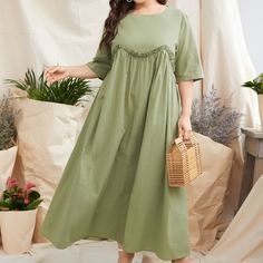 Однотонное платье размера плюс Shein