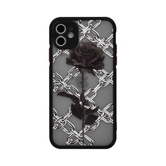 Чехол для iPhone с принтом цветка и цепочки Shein