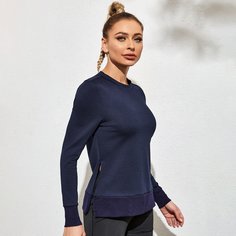 Разрез Одноцветный Спортивные свитшоты Shein
