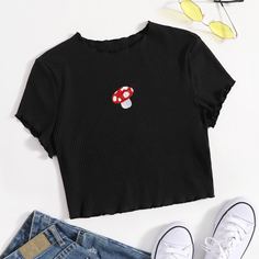 Вязаная футболка в рубчик Shein